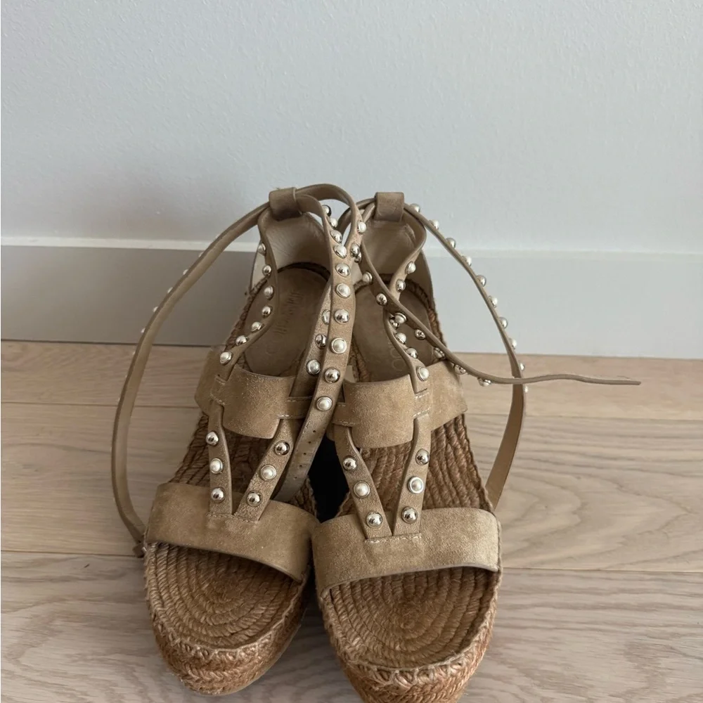 JIMMY CHOO
Danica Embellished Suede Espadrille Platform Wedges - Picture 10 of 10